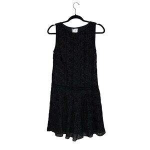 Max Studio Specialty Products Black Velvet Burnout Silk Sleeveless Shift Dress